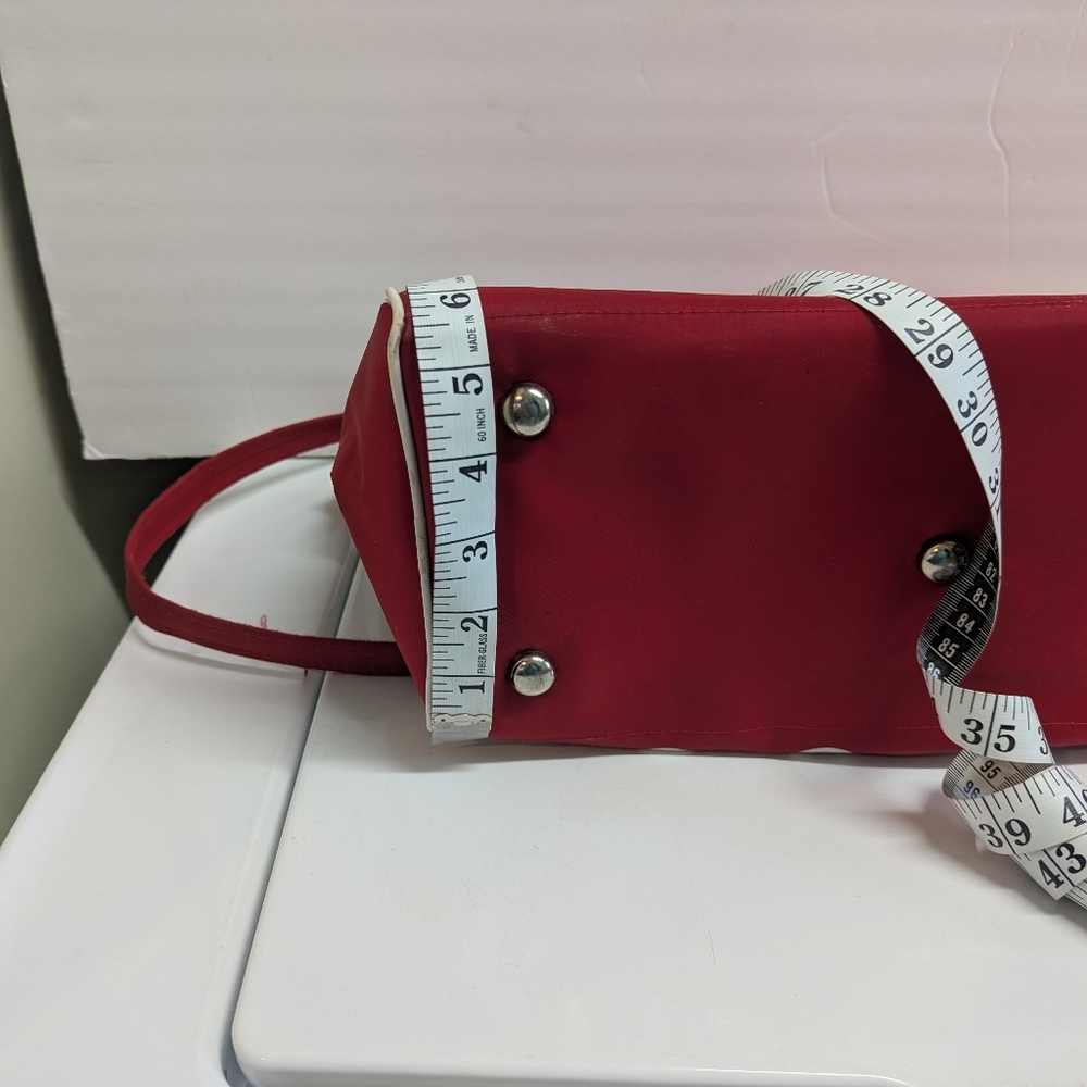 Vintage Adidas Red Shoulder Bag Small Tote Nylon Damaged - Picture 5 of 12